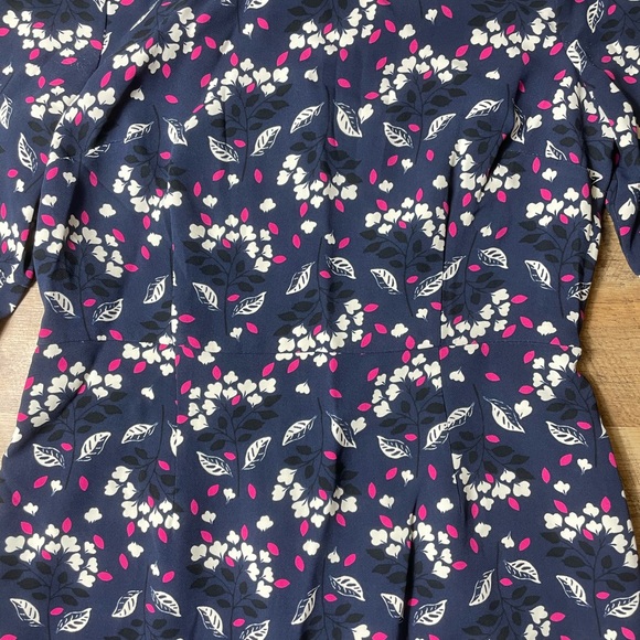 Boden Sheath Dress midi length Floral Design bell sleeve crew neck - Picture 7 of 14